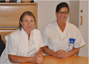 Inger Engdahl, avdelningschef, och Erica Timlon, kanslist på Ögonmottagningen vid Länssjukhuset i Kalmar.